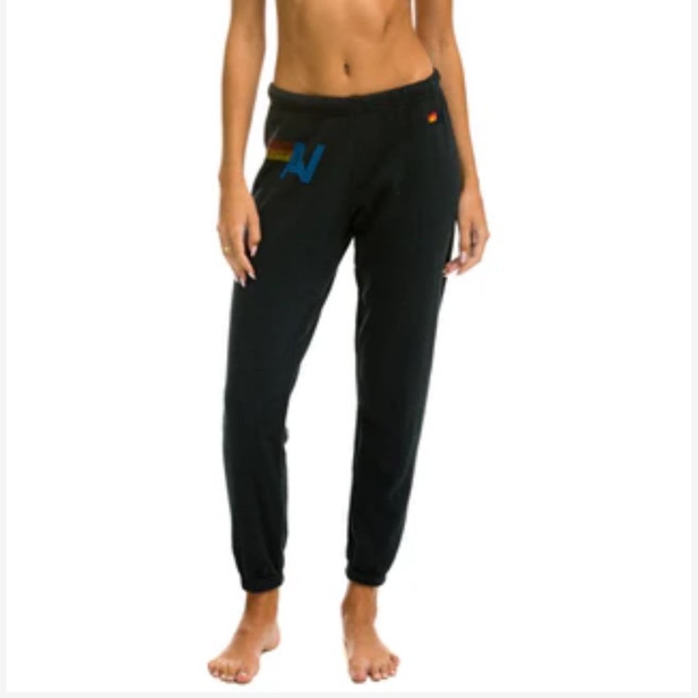 NWT Aviator Nation Logo Sweatpants- Charcoal size Small